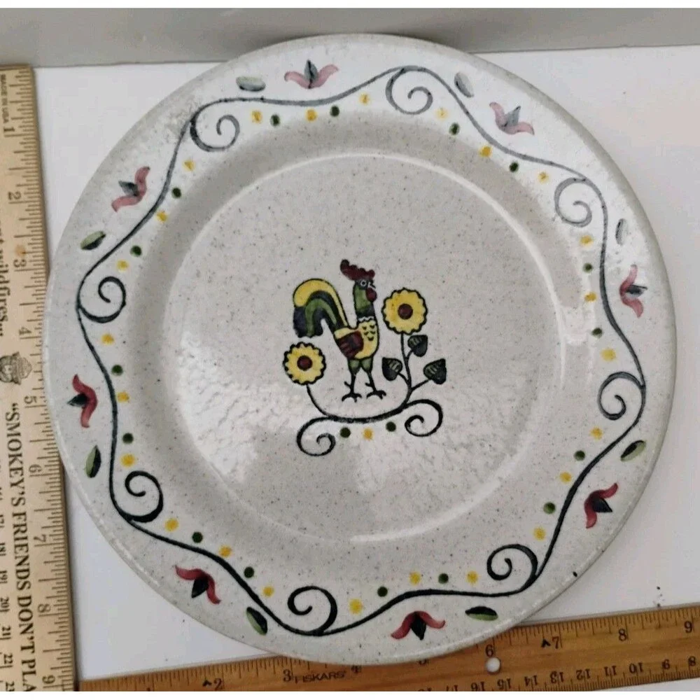 Vintage Metlox Poppytrail Country Fair Rooster Dinner Plate 8